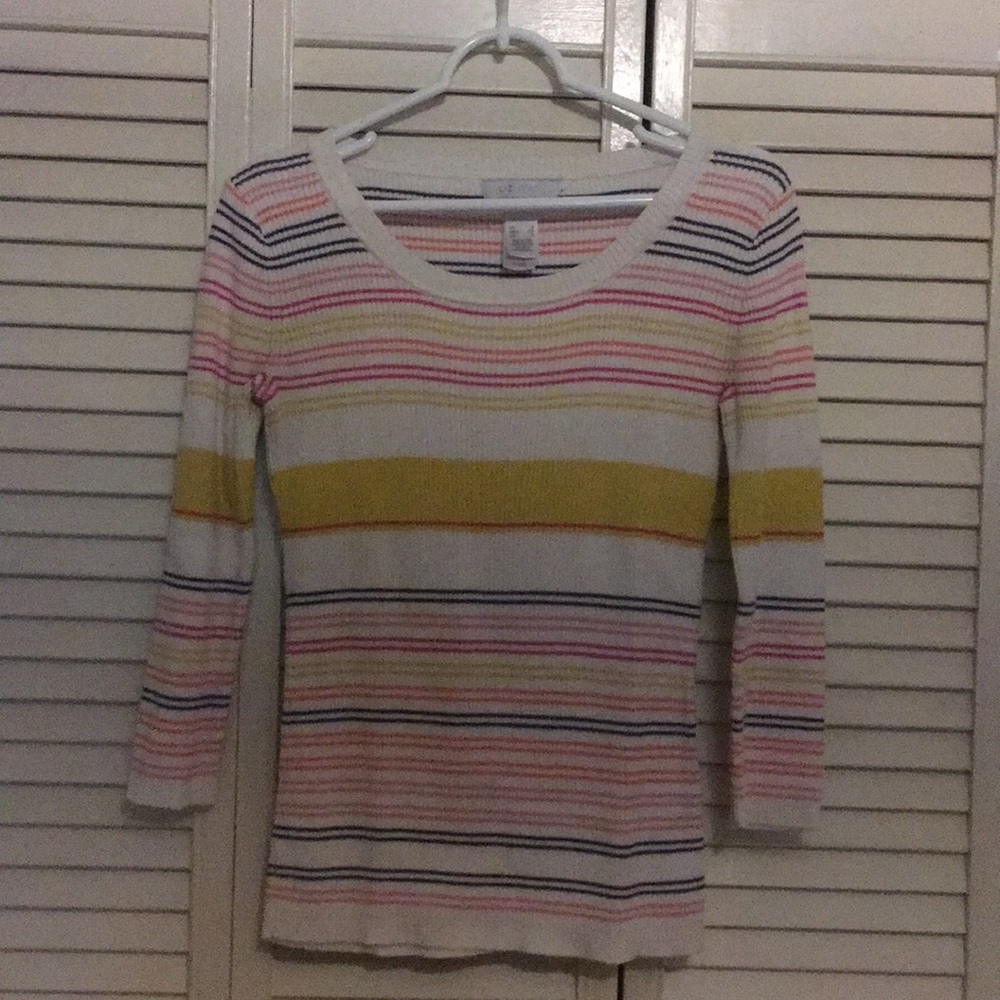 Lizwear women’s striped sweater size small cotton